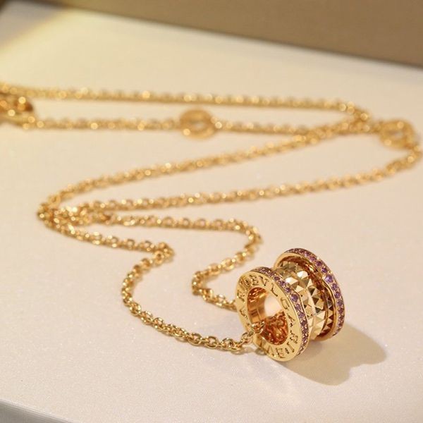 Free shipping Bulgari necklace B.zero1 pink gold 18K Bug68376