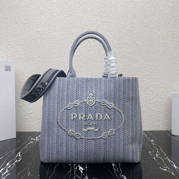 Fake Prada Embroidered Tote Bag [Popular Item] 1BA342