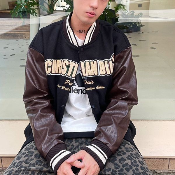 Very popular!! New color Dior replica teddy blouson jacket suede leather knit dez91459