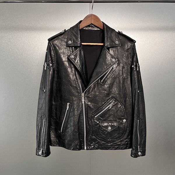 Cute Chrome Hearts Leather Letterman Jacket Replica Kuh16304