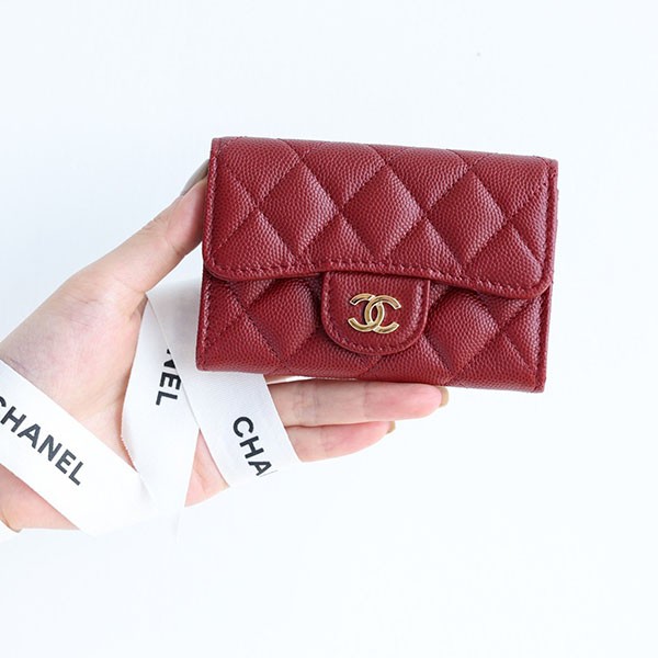 Chanel Gold Coco Mark Logo Card Case Replica shr15302