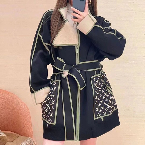 [Loose fit◎] Louis Vuitton Graphic Trim Long Zip-up Jacket Copy 1AAKKY