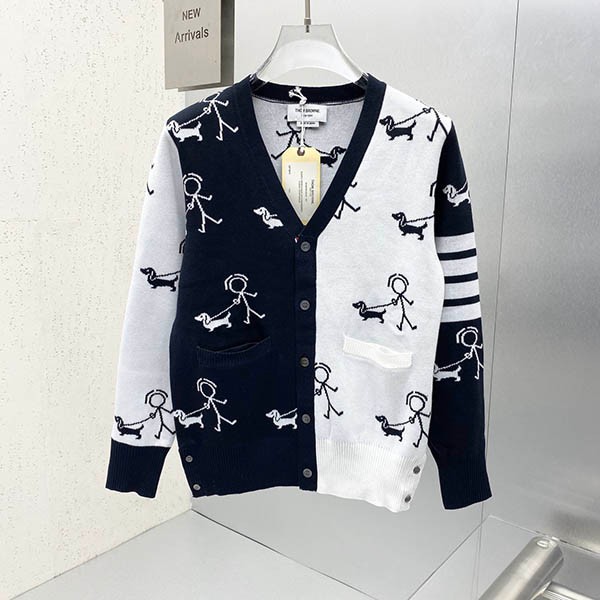 Hard to find Thom Browne Donegal Contrast 4-Bar Cardigan Replica ton70509 Hard to find Thom Browne Donegal Contrast 4-Bar Cardigan Replica ton70509