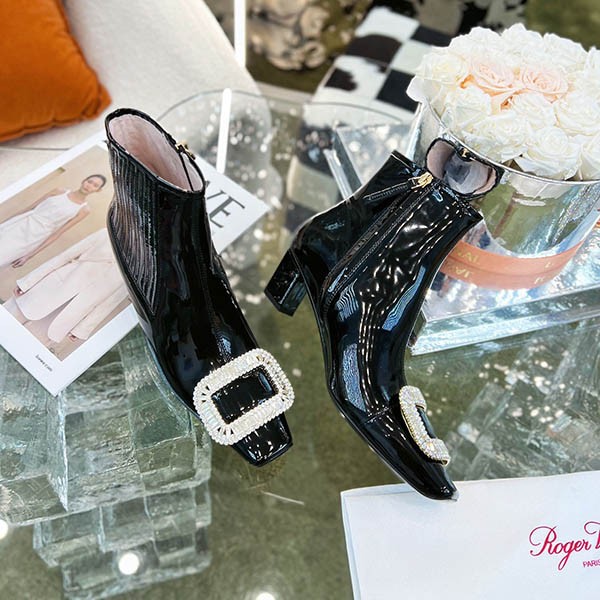 Roger Vivier Viv In The City Leather Ankle Boots Replica roc57785 Roger Vivier Viv In The City Leather Ankle Boots Replica roc57785