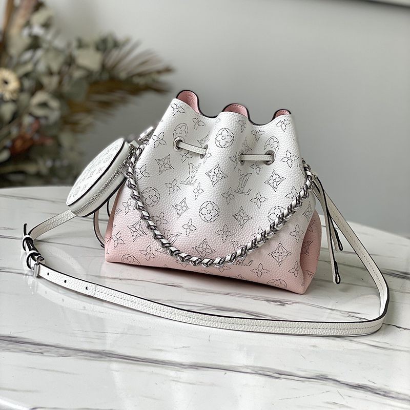 Louis Vuitton Bella Mahina Leather Replica Shoulder Bag Light Pink M57855 Louis Vuitton Bella Mahina Leather Replica Shoulder Bag Light Pink M57855