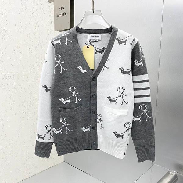 Thom Browne Replica Donegal Contrast 4-Bar Cardigan top35941 Thom Browne Replica Donegal Contrast 4-Bar Cardigan top35941