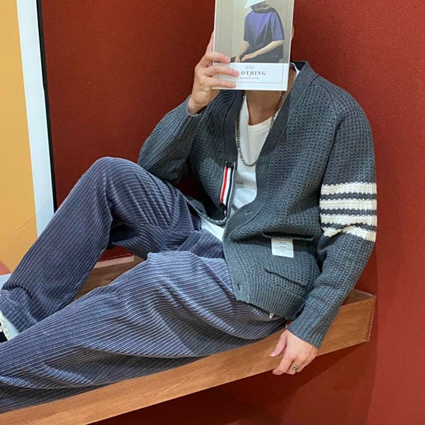 Super Hot Topic! Thom Browne Donegal Contrast 4-Bar Cardigan Replica tor63750 Super Hot Topic! Thom Browne Donegal Contrast 4-Bar Cardigan Replica tor63750