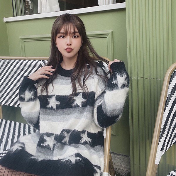 Sale new item☆Miu Miu replica☆Oversized logo mohair sweater? mya10924