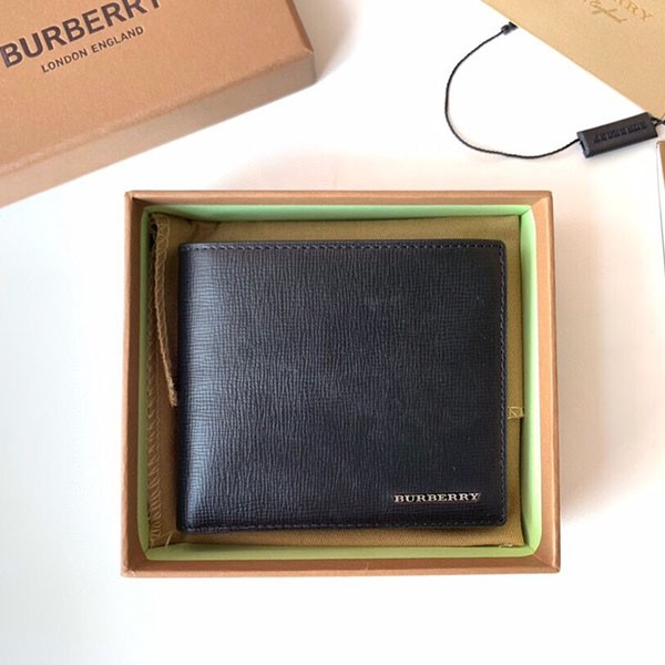 Hard to find Burberry logo leather folding wallet replica Bat33925