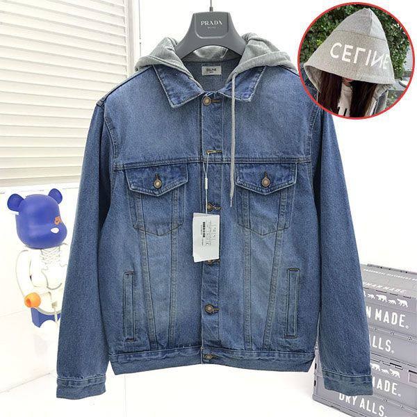 Extremely rare! Celine Washed Hooded Trucker Jacket Replica Cey41936