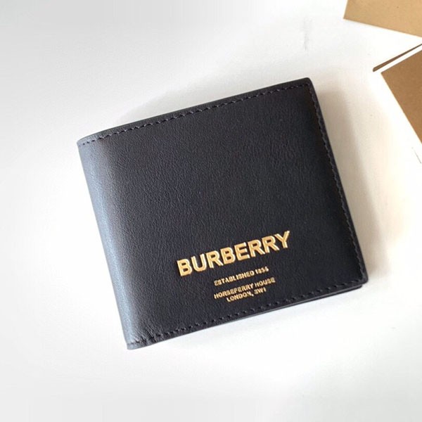 Burberry Replica Logo Leather Folding Wallet Baw90401