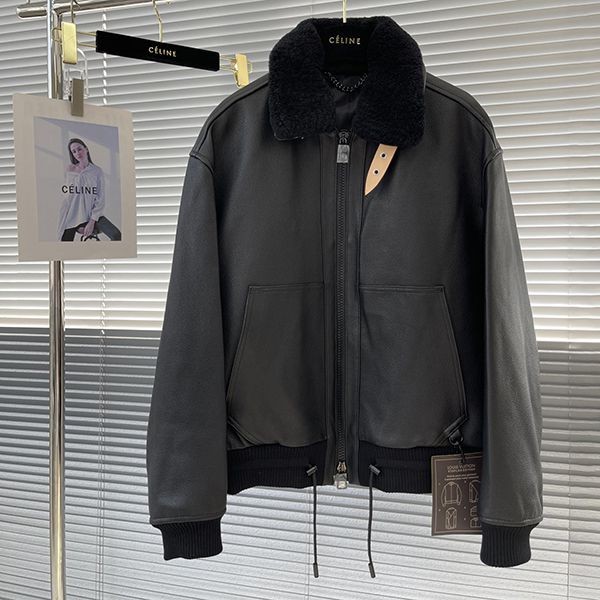 Louis Vuitton Leather Aviator Jacket Replica 1A7Y8Q