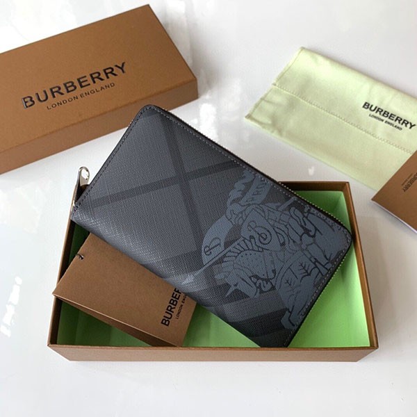 ☆Super popular☆ Burberry check pattern round zip wallet copy Bav00737