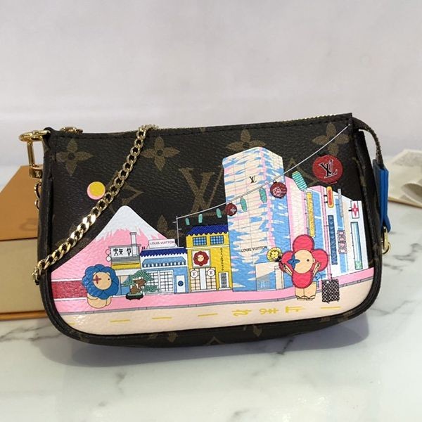 Eye-catching color Louis Vuitton Mini Wallet Pochette Accessoires Fake M81637