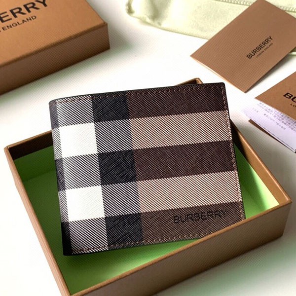 Very popular! Burberry Check Wallet Bi-fold Wallet Replica Bal08545