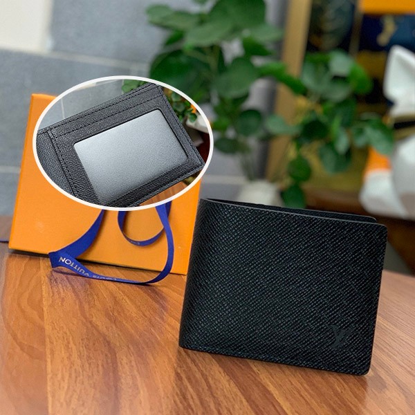 Very popular!! New color Louis Vuitton Taiga Portefeuille Amerigo NM fake bi-fold wallet black M64005 Very popular!! New color Louis Vuitton Taiga Portefeuille Amerigo NM fake bi-fold wallet black M64005