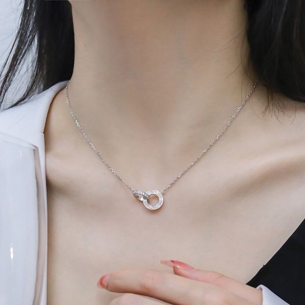 Rare color Cartier LOVE necklace copy white gold kab27926