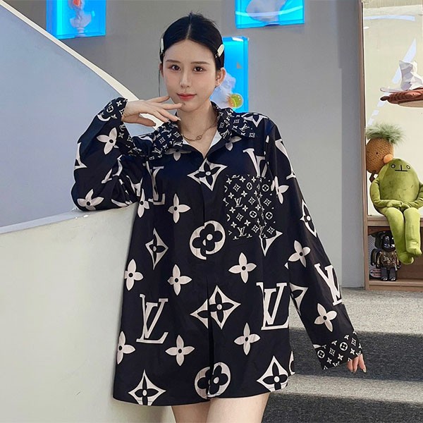 Cute Louis Vuitton Monogram Blouse Shirt Replica vug30868