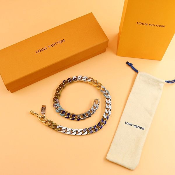 Bracelet Chain Link Patches Strass Louis Vuitton Necklace Replica Initial vur83963