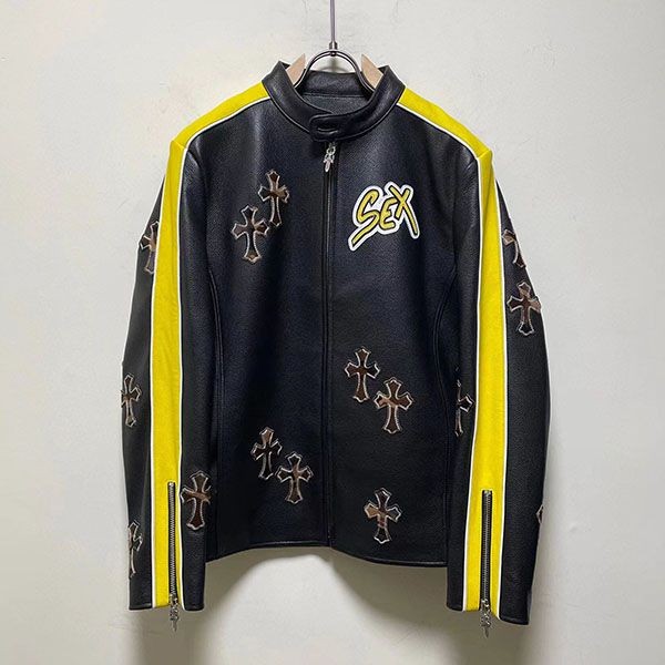 Cute Chrome Hearts Leather Inspired Jacket Replica Kur36669