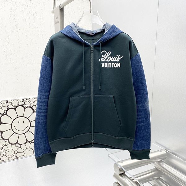 Extremely rare! Louis Vuitton Hybrid Hoodie Denim Jacket Replica 1AAGP8