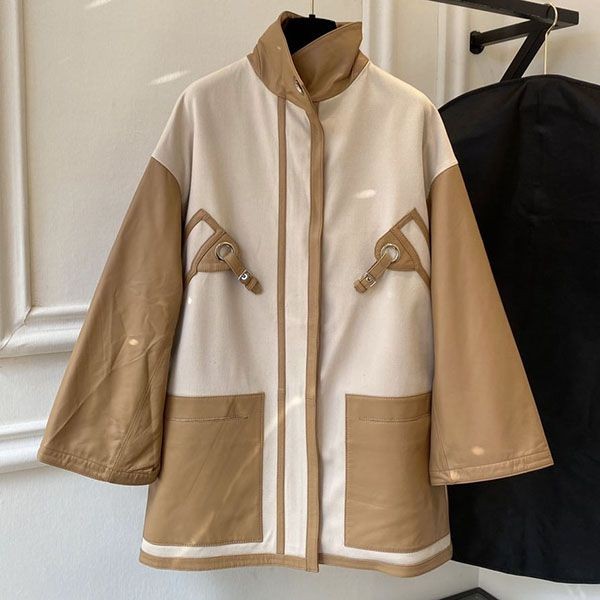 Rare color Hermes detailed leather jacket replica erd76971