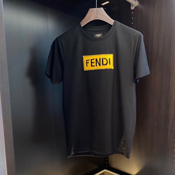 ☆Super popular☆Fendi Square Logo Black T-shirt fake fep06277 ☆Super popular☆Fendi Square Logo Black T-shirt fake fep06277
