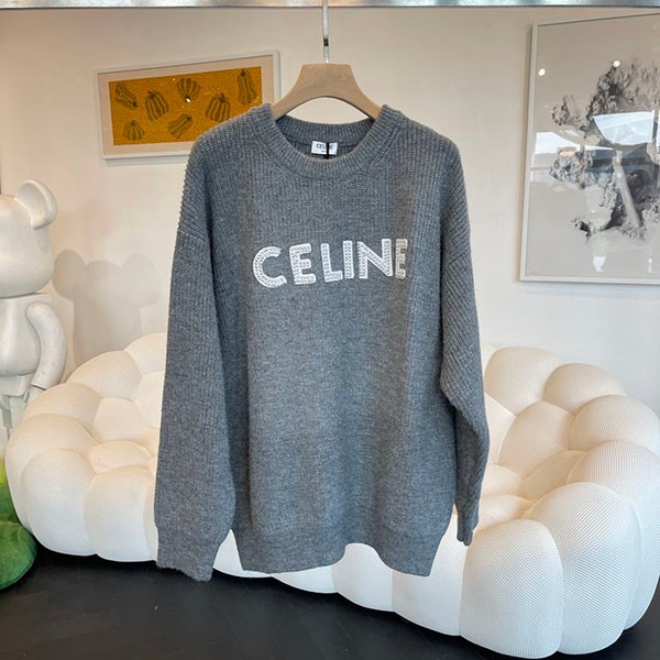 New Arrival★Celine Replica Oversized Sweater/Wool Grey Ces03012
