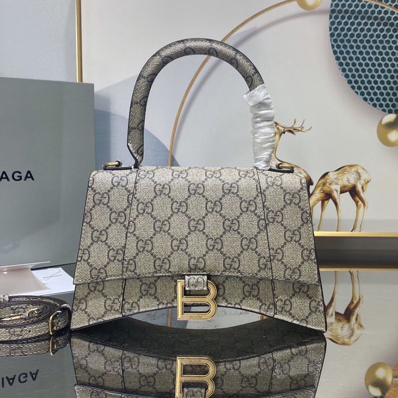 Love at first sight? Balenciaga x Gucci collaboration Hourglass bag replica XS★Hobo GG all-over logo bah14316