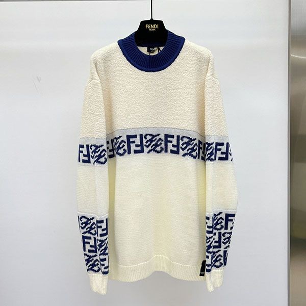 Extremely rare! Fendi FF motif viscose fake sweater fee27700