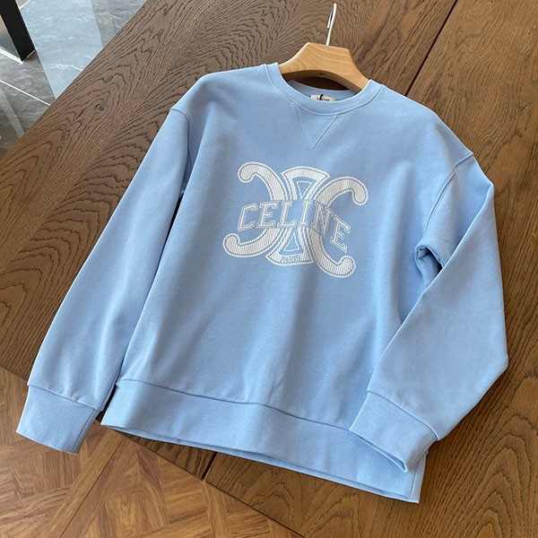 Very popular! Celine Triomphe sweatshirt replica blue Ceb41303