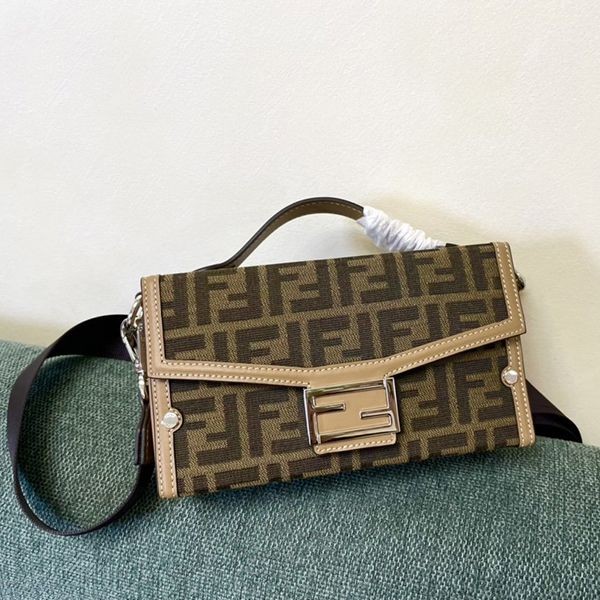 Hard to find Fendi Bucket Brown FF Fabric Bag Replica 7VA565AFBVF1HRM