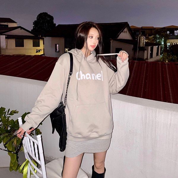 Very popular! Chanel long sleeve short casual hood cotton fake shl98932