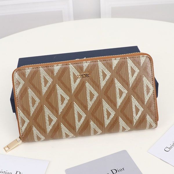 Rare color Dior round zip long wallet replica deo60759