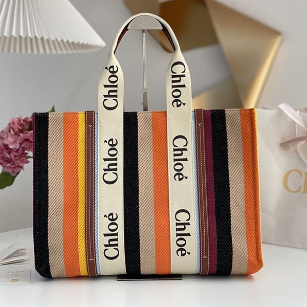 Very popular!! New color Chloe Woody large tote bag replica smooth calfskin 3 sizes CHC22US383H312ZA