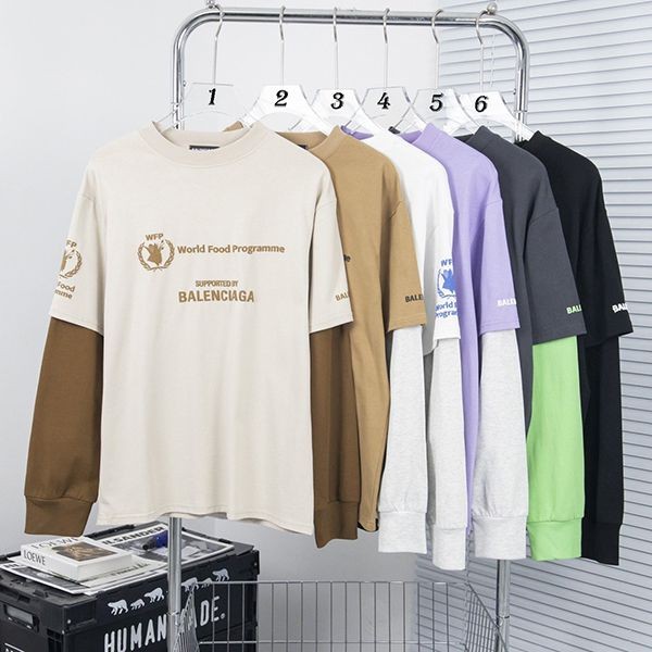 Rare Balenciaga WFP Double Sleeve T-Shirt Long Sleeve Replica 6 Colors 698089TMVL21070