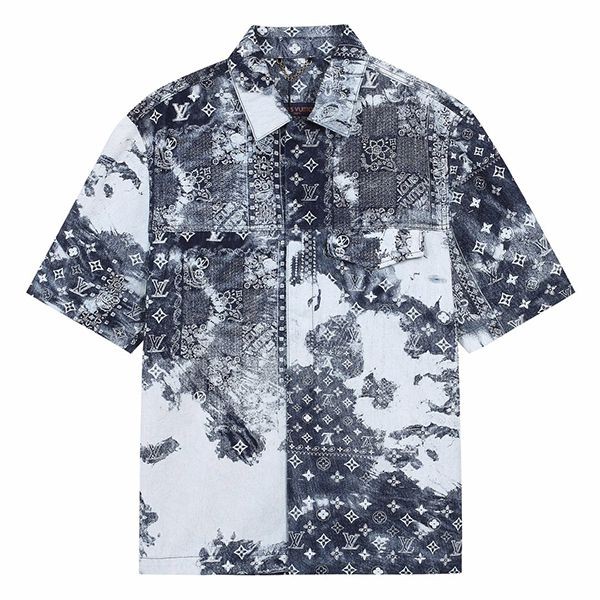 Classic Louis Vuitton Monogram Bandana Short Sleeve Shirt vuj11300