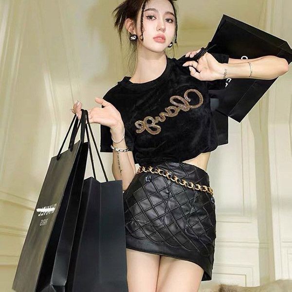 Replica Chanel Lambskin Leather Skirt not available in Japan shr60386