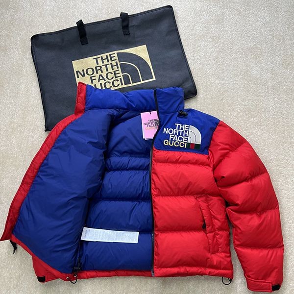 Sure to sell out: Gucci x North Face replica two-tone down jacket Noz54574