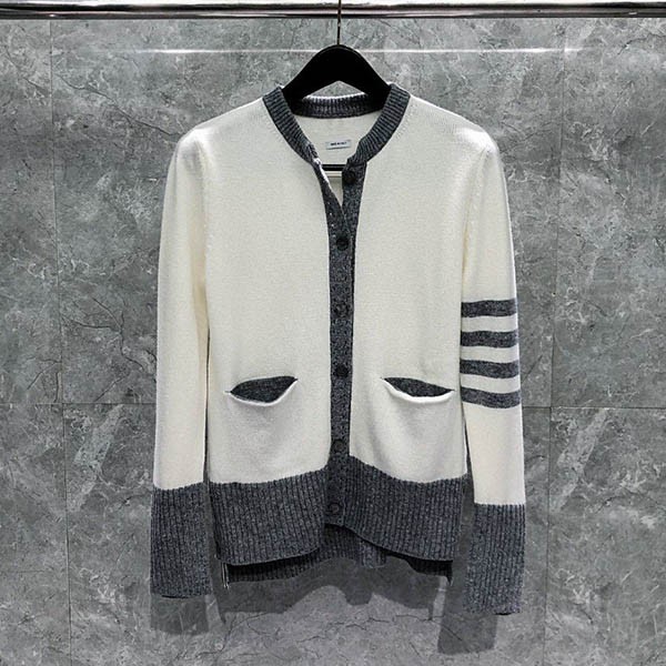 Hard to find Thom Browne copy Donegal contrast 4-bar cardigan toi62816 Hard to find Thom Browne copy Donegal contrast 4-bar cardigan toi62816