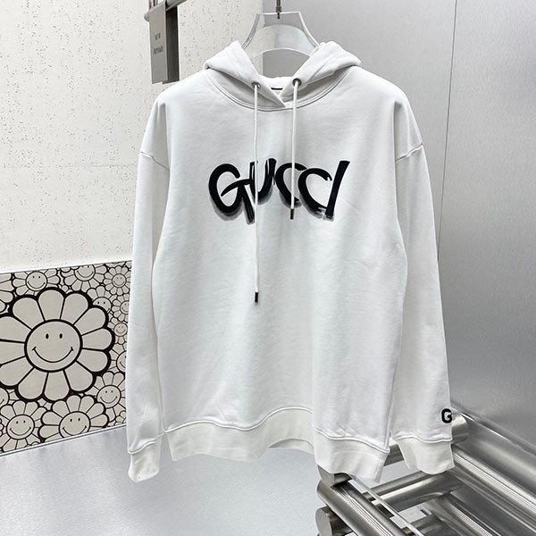 Gucci logo hoodie replica white guz48537 Gucci logo hoodie replica white guz48537