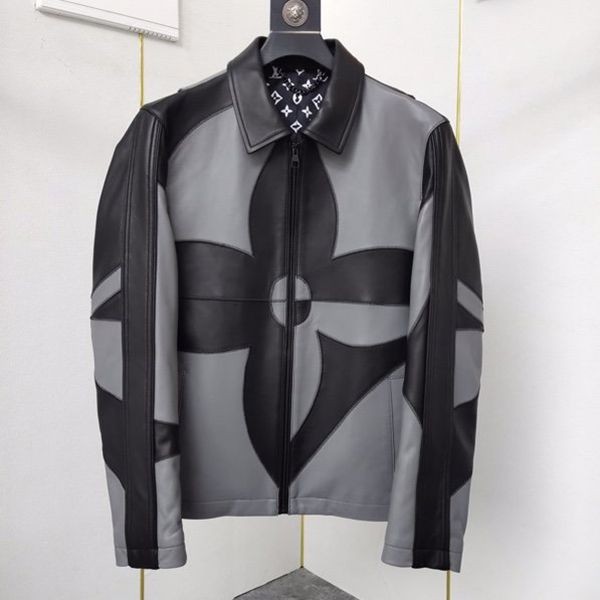 No.1 popular Louis Vuitton replica embossed monogram mixed leather jacket vul76266