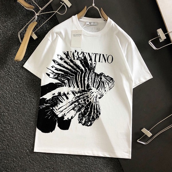 Very popular! Valentino VLTN logo cotton patchwork T-shirt fake Vum74067 Very popular! Valentino VLTN logo cotton patchwork T-shirt fake Vum74067