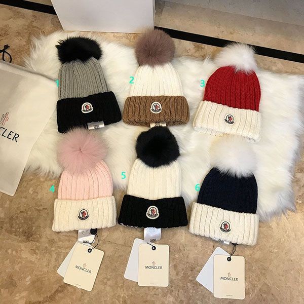 Cute Moncler pom-pom beanie cap replica mos70980