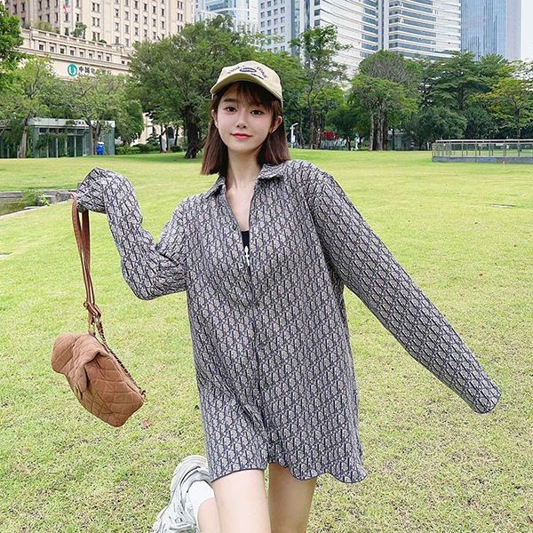 Hard to find Dior Oblique Overshirt Beige Navy Fake dep57460