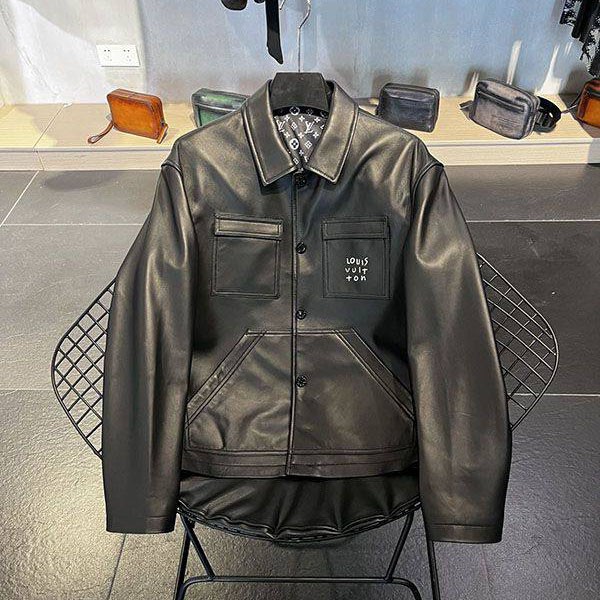 Very popular! Louis Vuitton studded leather bomber jacket replica vus19909