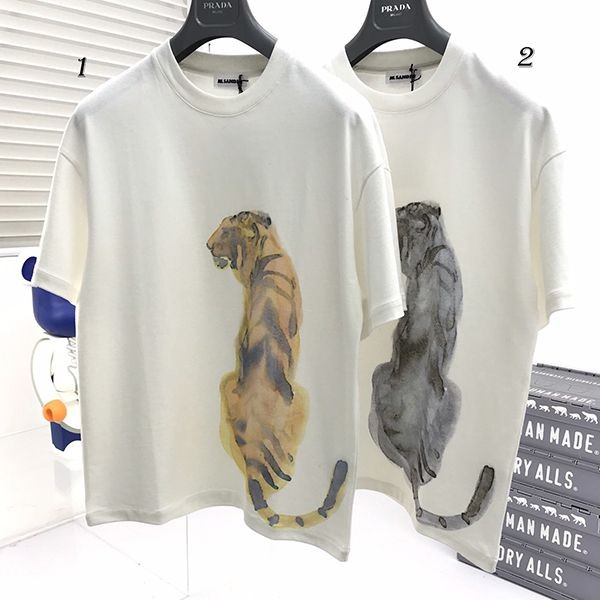 Love at first sight? Fake Jil Sander Tiger Print T-shirt Ivory 2 colors Jih95539 Love at first sight? Fake Jil Sander Tiger Print T-shirt Ivory 2 colors Jih95539