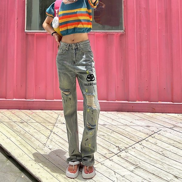 Balenciaga jeans not available in Japan, fake denim, distressed, indigo, logo, baf82750