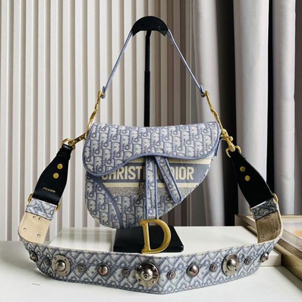 Dior shoulder bag replica oblique embroidery den59995