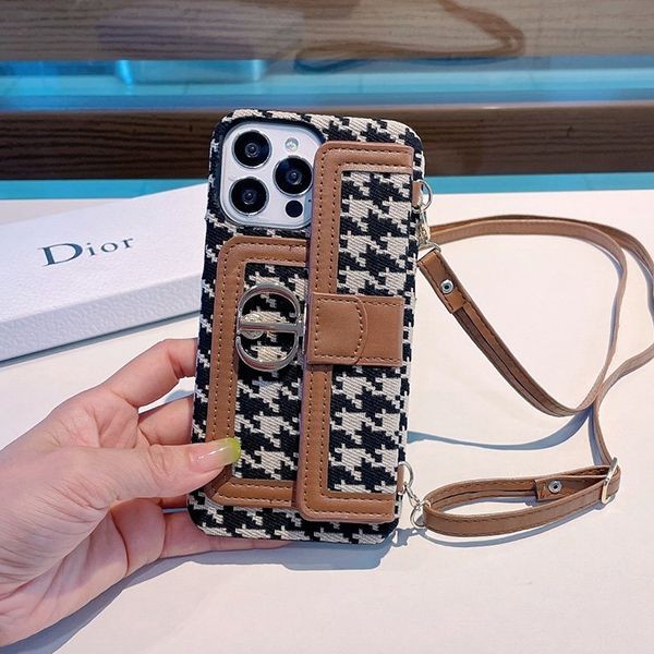 Free shipping Dior iPhone 13 smartphone case, super cheap, houndstooth pattern den70201